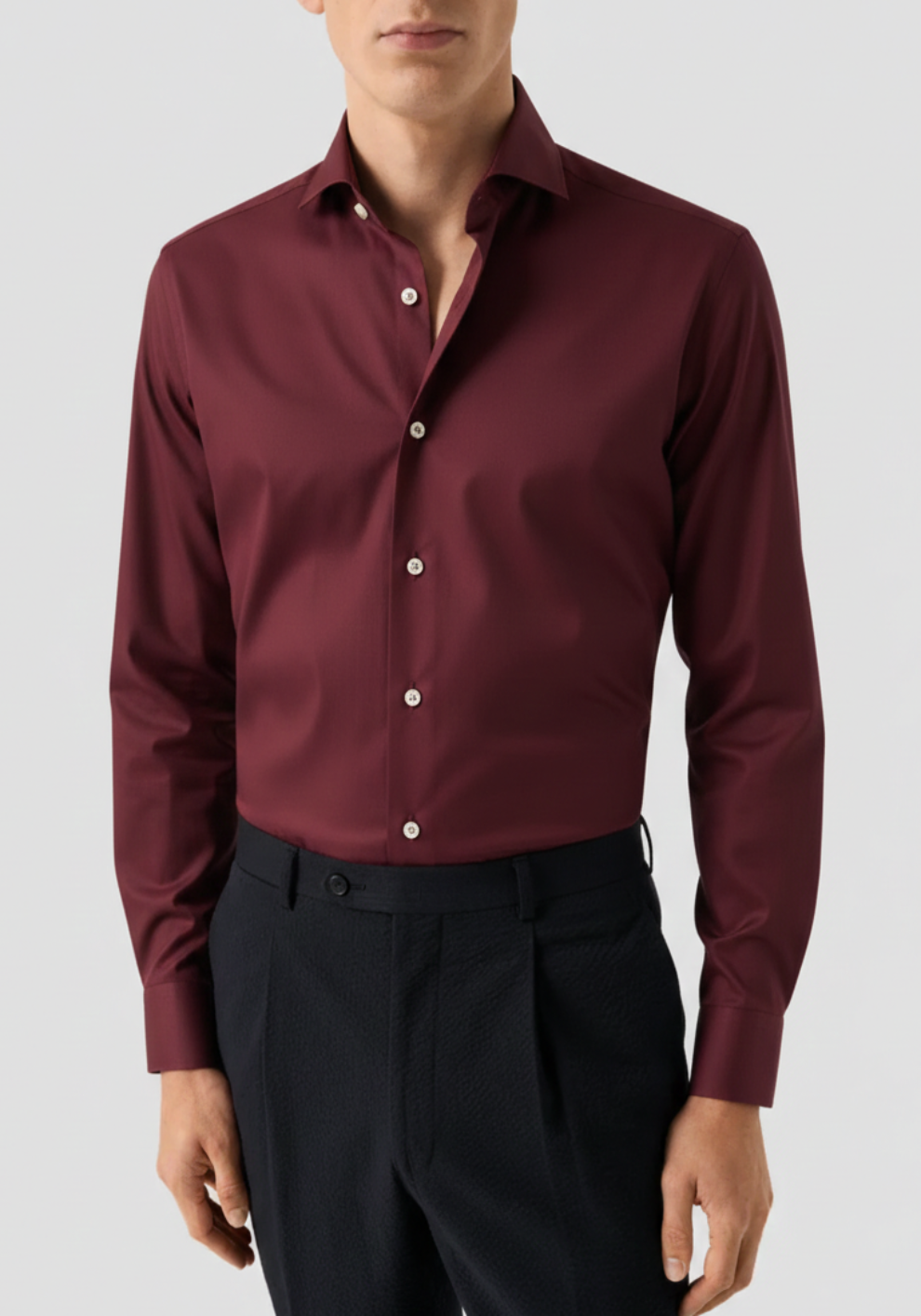 Deep Maroon Structured Shirt