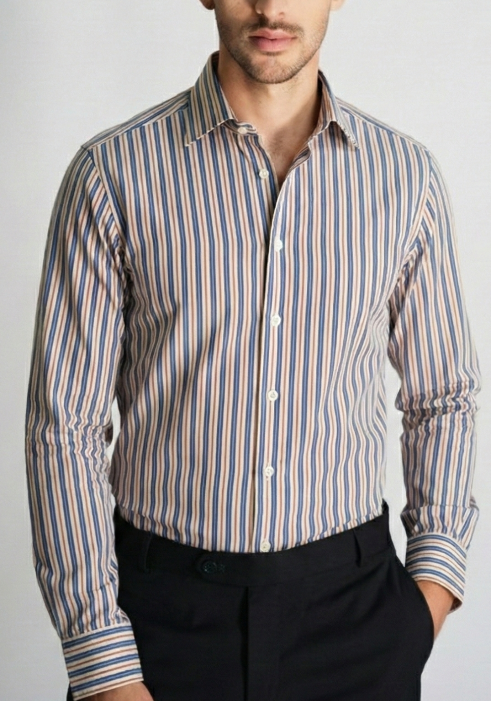 Dual Blue Red Stripes Shirt