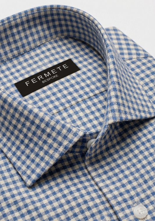 Egyptian Blue Twill Mini Boxes Shirt