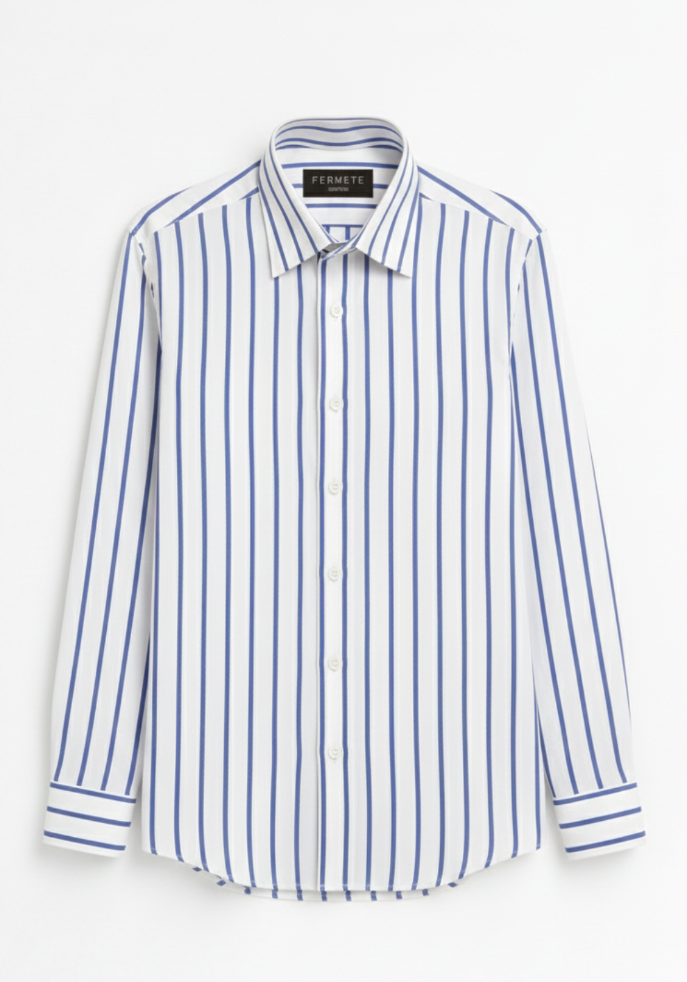 Egyptian Blue Wide Stripes Poplin Shirt
