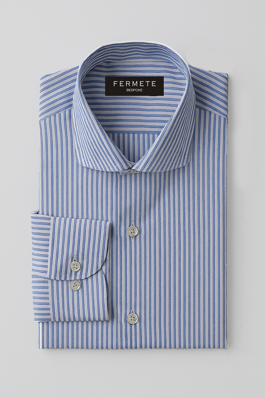 Egyptian Blue Stripes 60's Poplin Shirt