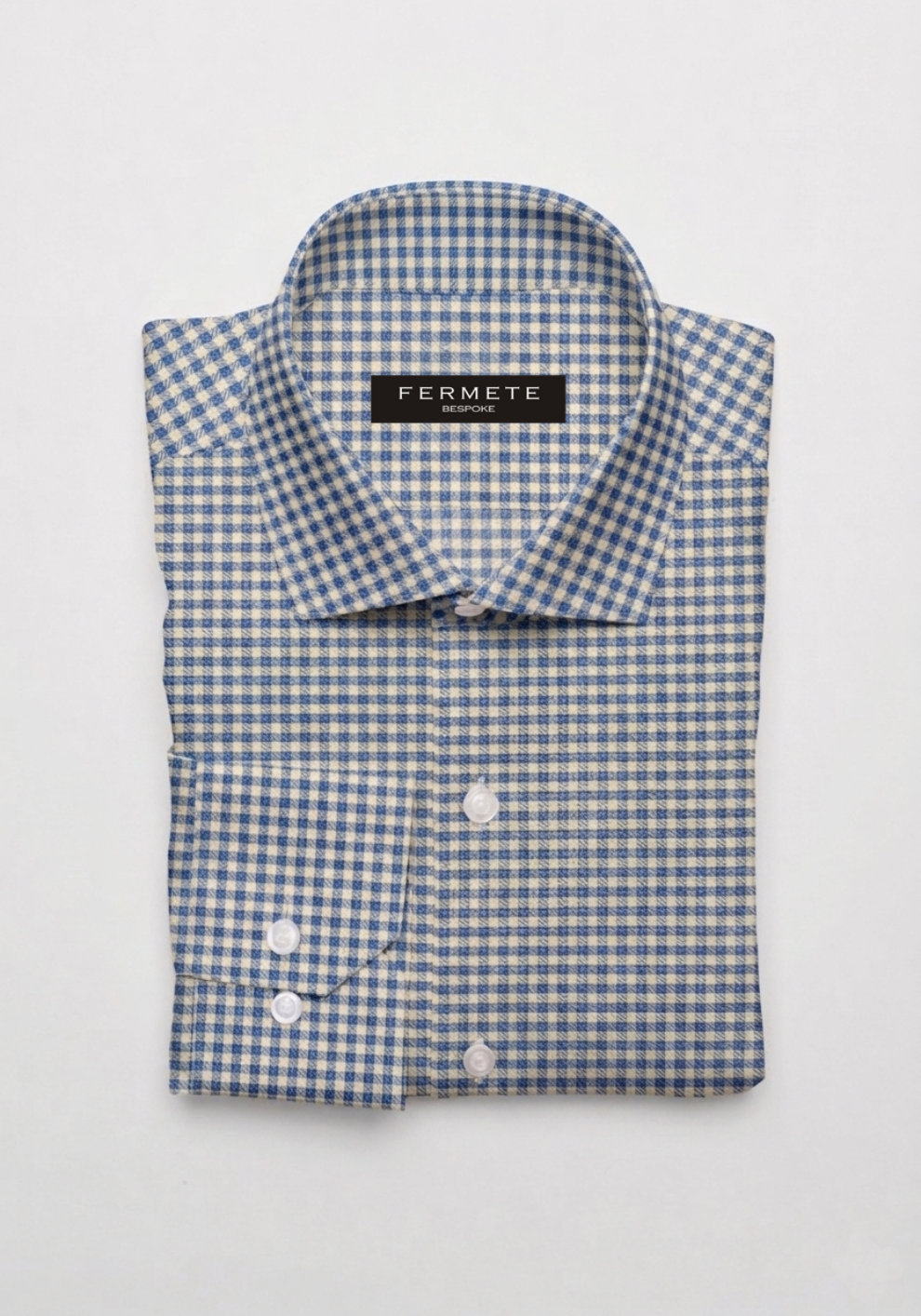 Egyptian Blue Twill Mini Boxes Shirt