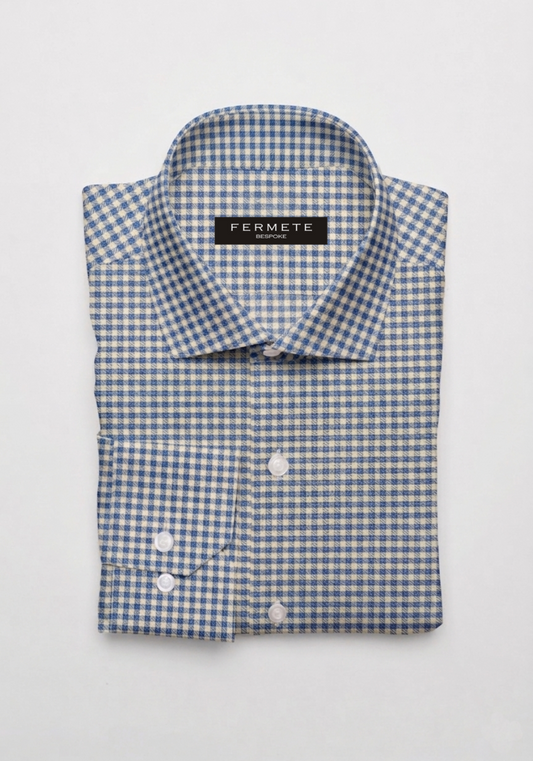 Egyptian Blue Twill Mini Boxes Shirt