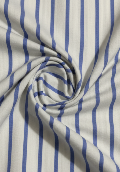 Egyptian Blue Wide Stripes Poplin Shirt