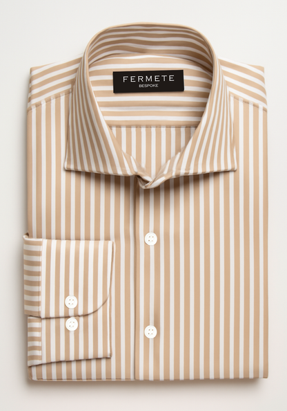 Egyptian Earthy Brown Stripes 60's Poplin Shirt