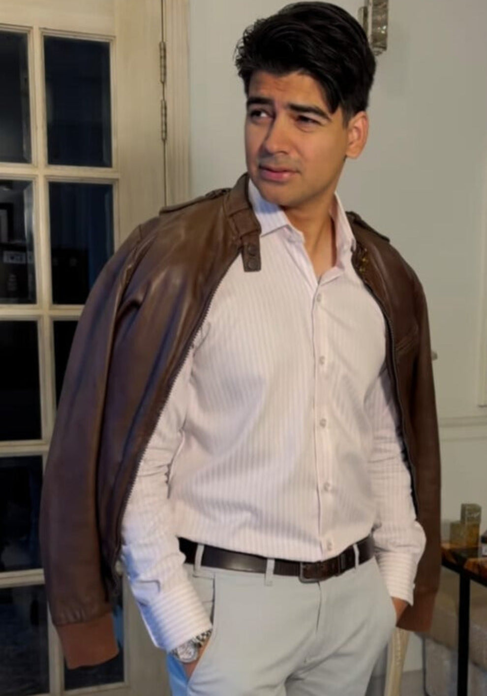 Egyptian Light Pink Structured Stripes Shirt