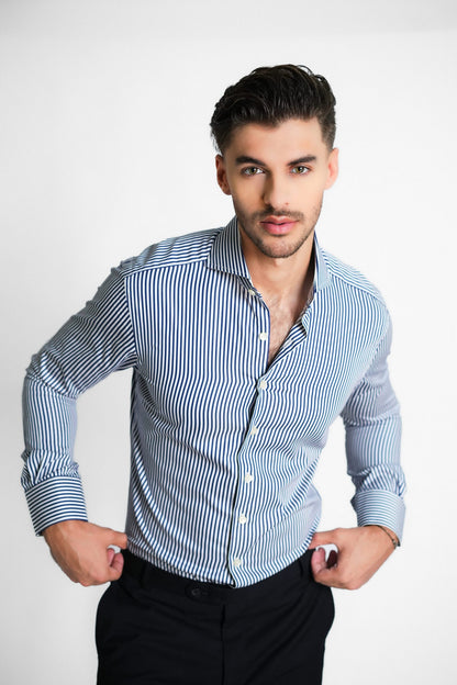 Egyptian Navy Striped Shirt