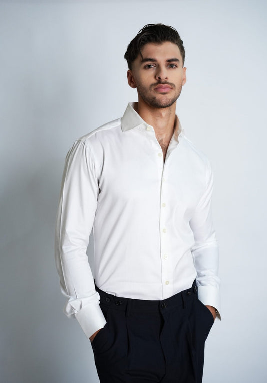 Egyptian Pearl White Twill Shirt