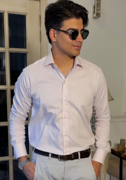 Egyptian Pink Structured Stripes