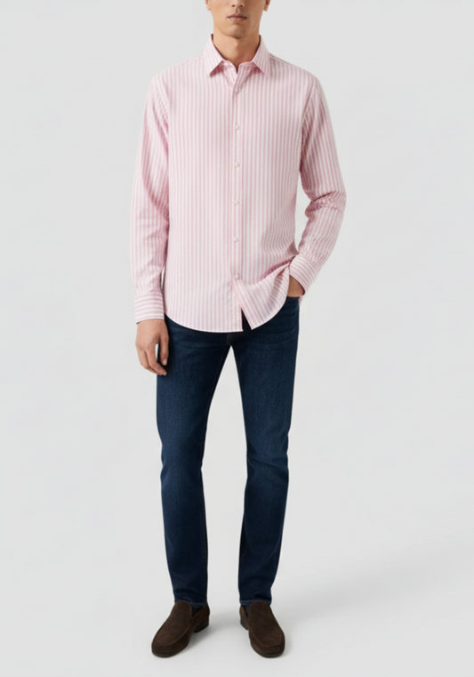 Egyptian Pink Structured Stripes