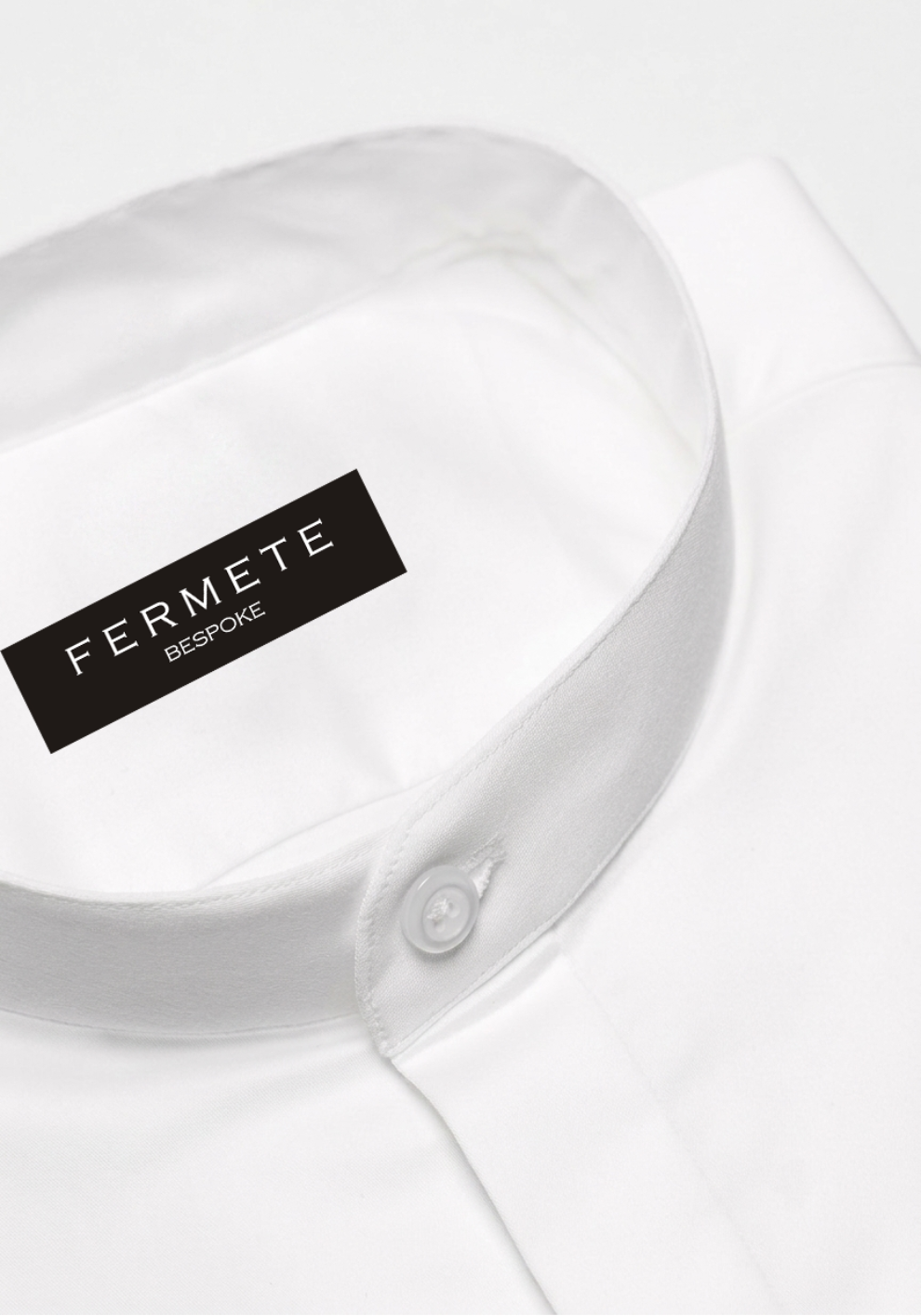 Fine Pearl White Poplin Shirt - Band Collar