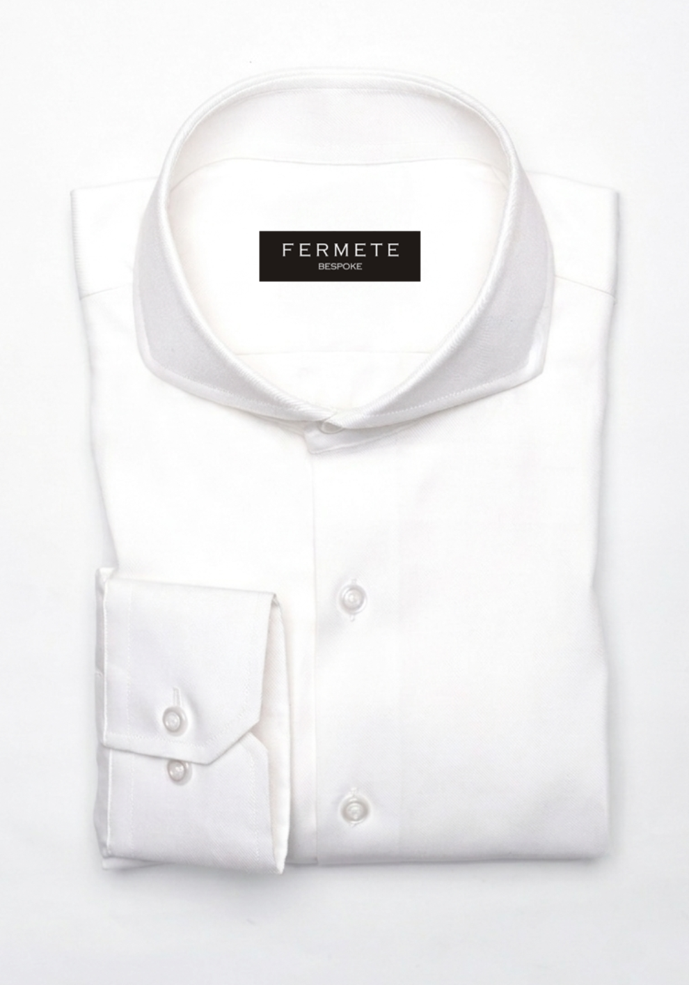 Fine Pearl White Twill Shirt - Italian Collar