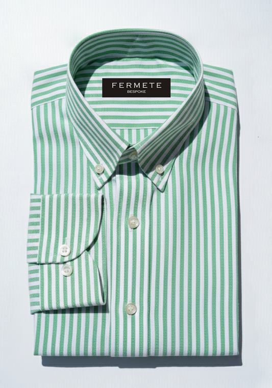 Green Seersucker Stripes Shirt