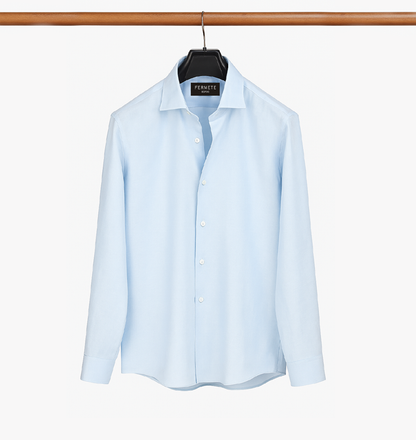 Ice Blue Crisp Linen Shirt