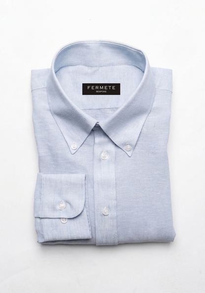 Ice Blue Linen Shirt - Button Down