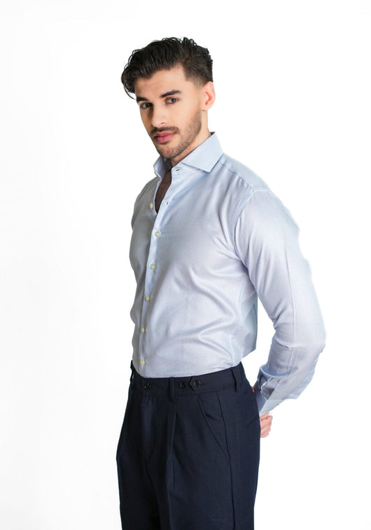 Ice Blue Structured Shirt