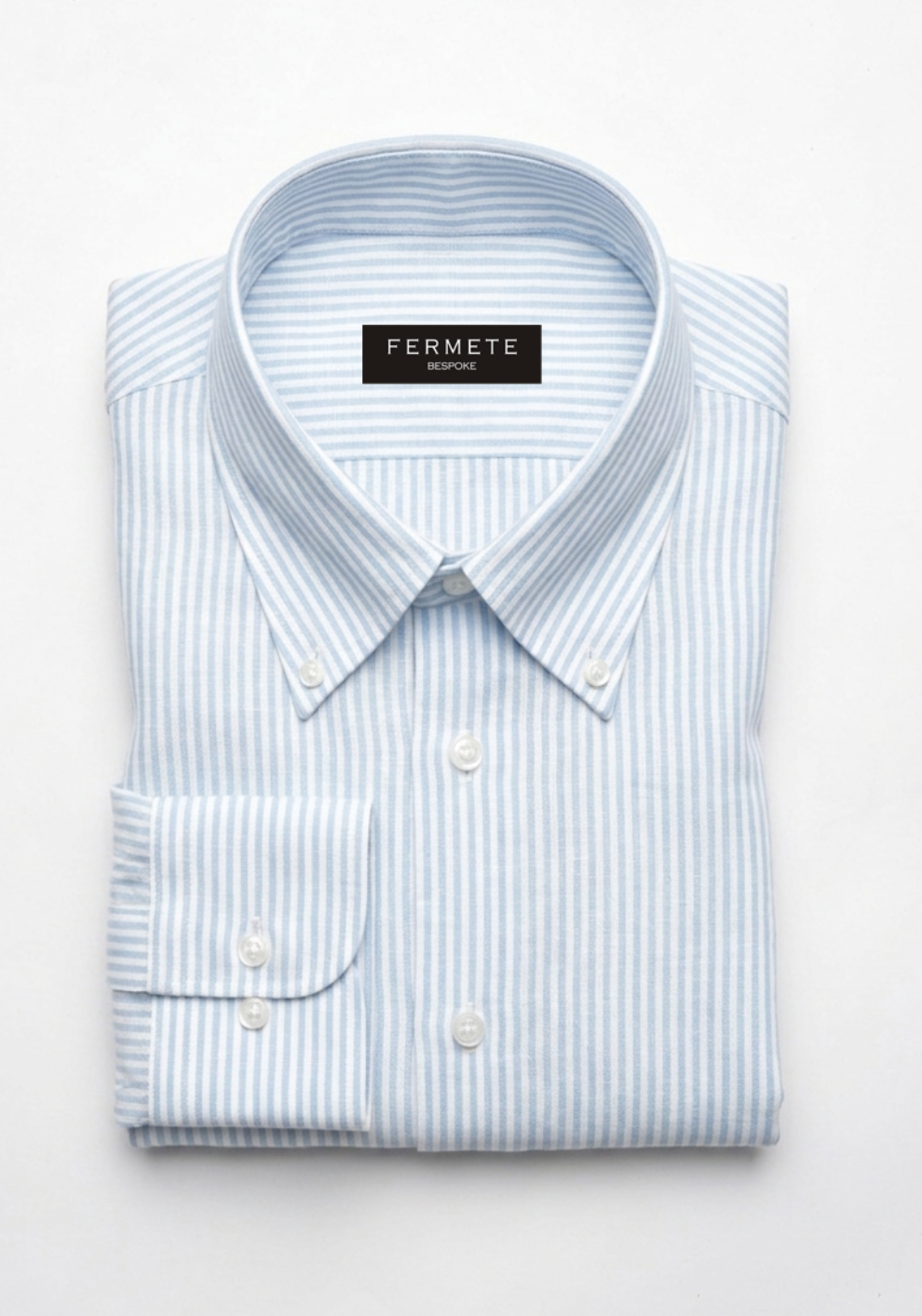 Ice Blue Summer Linen Stripes Shirt