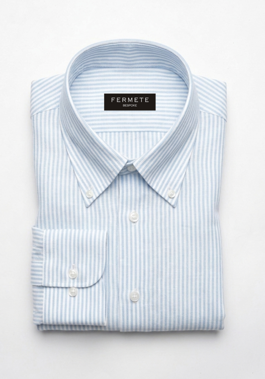 Ice Blue Summer Linen Stripes Shirt