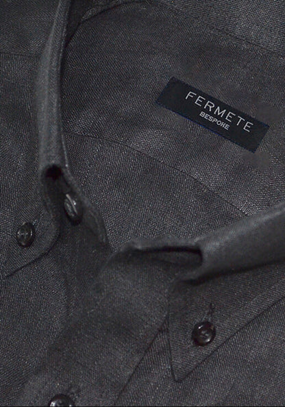Jet Black Linen Shirt