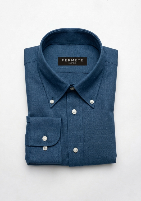 Lapis Blue Linen Shirt - Button Down