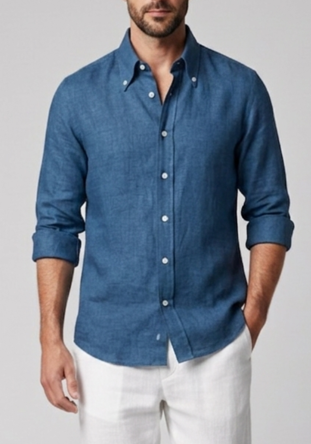 Lapis Blue Linen Shirt