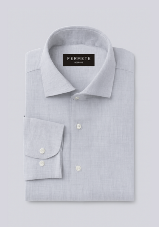 Light grey melange cotton linen shirt