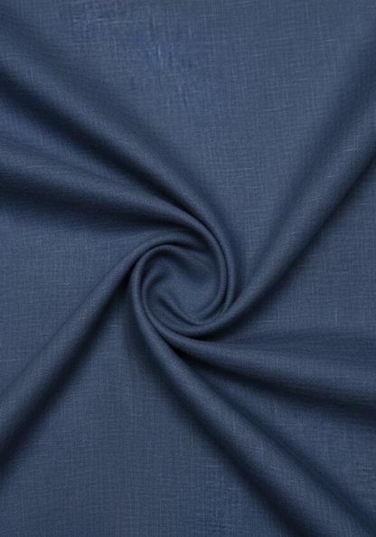 Navy Blue Sluby Cotton Linen Shirt