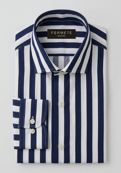 Navy Blue Bold Stripes Flowy Shirt
