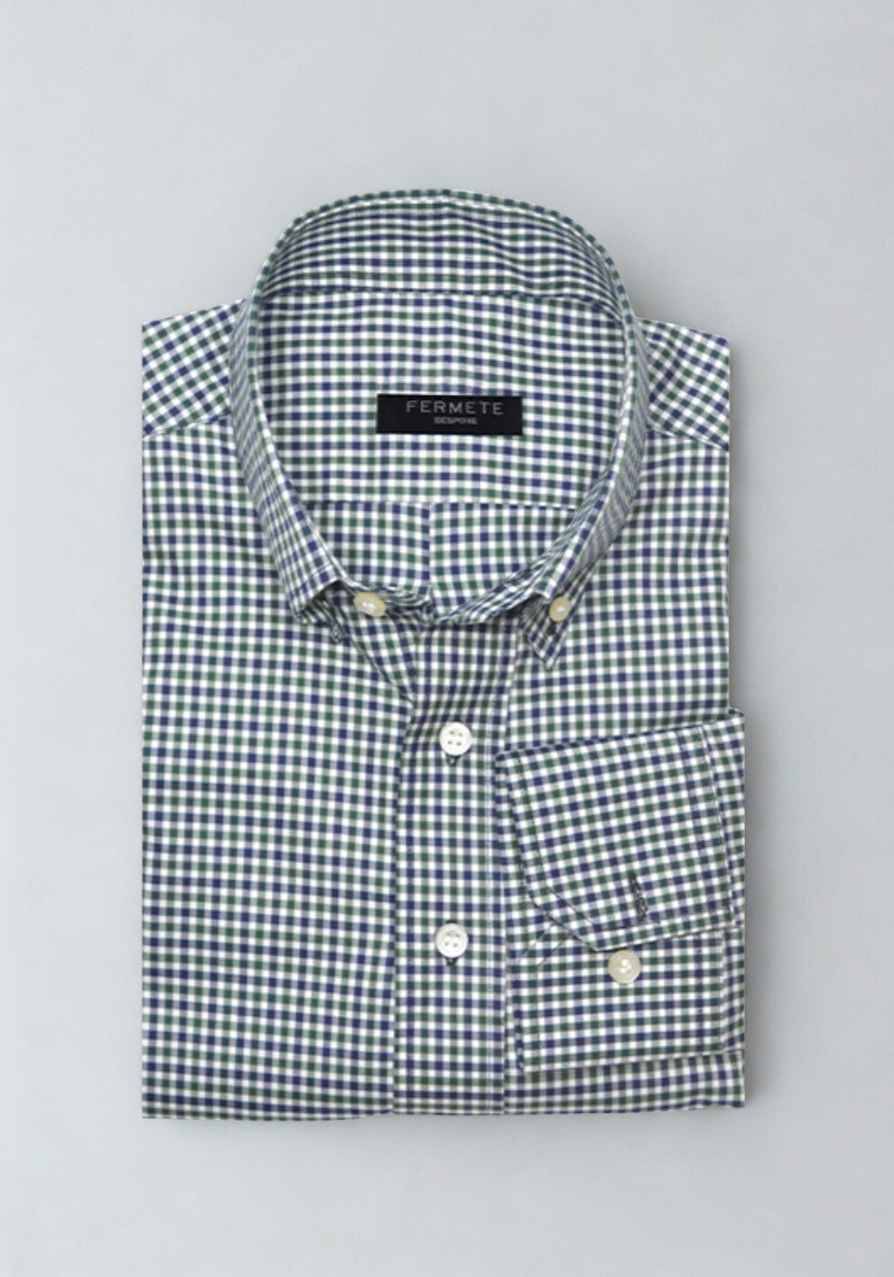 Navy Green Gingham Shirt