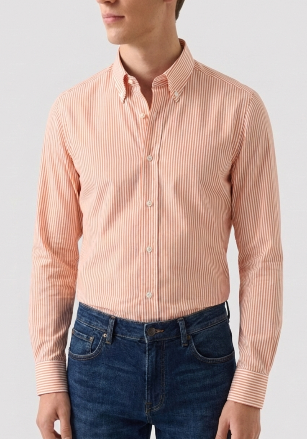 Orange Bengal Stripes Shirt - Easy Iron