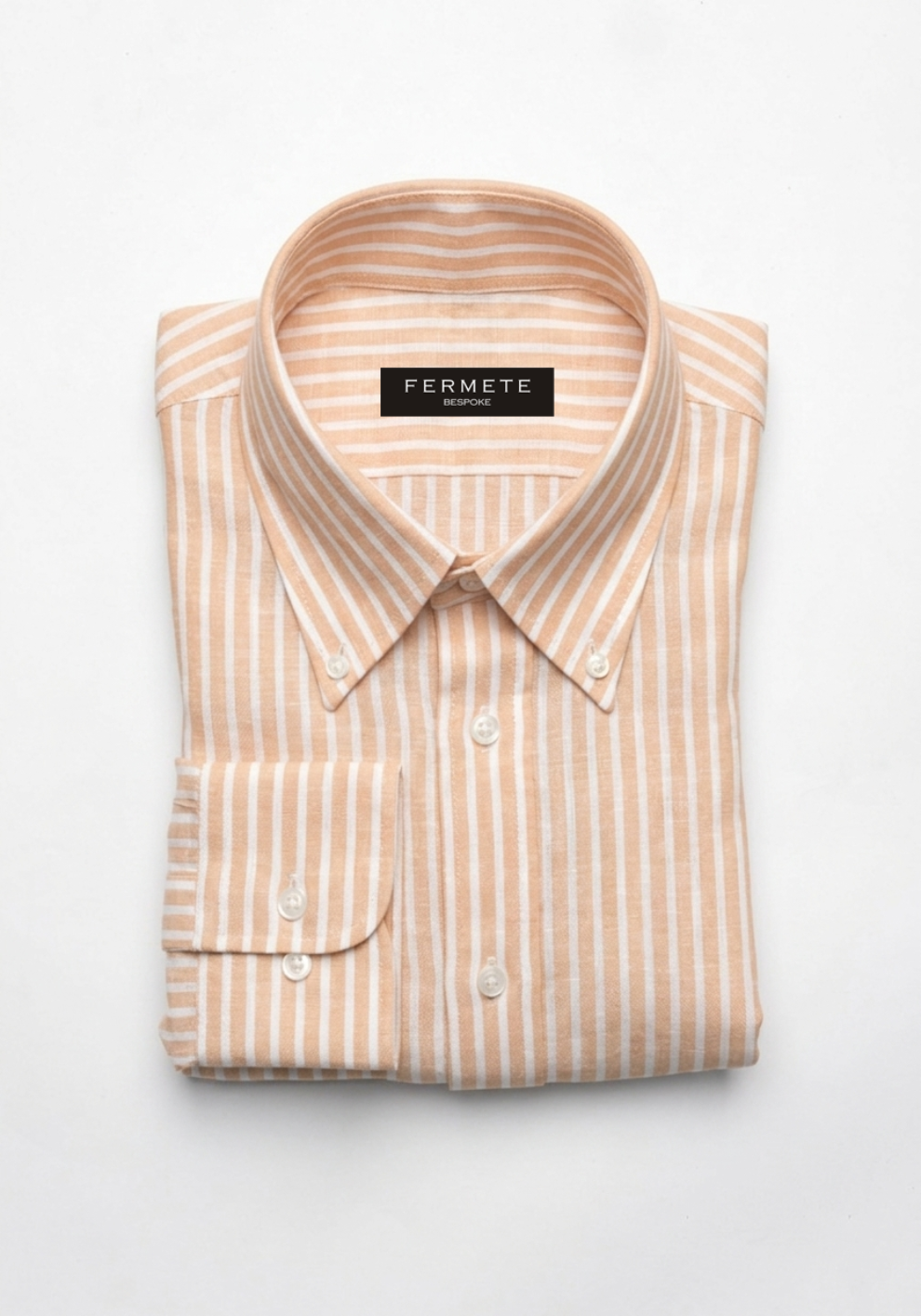 Pastel-Orange-Stripes-Linen- Shirt