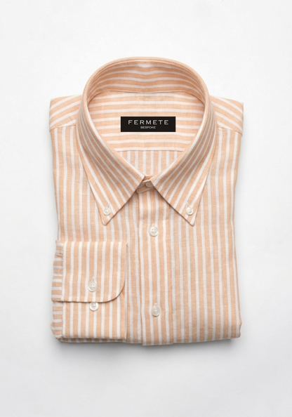 Pastel-Orange-Stripes-Linen- Shirt