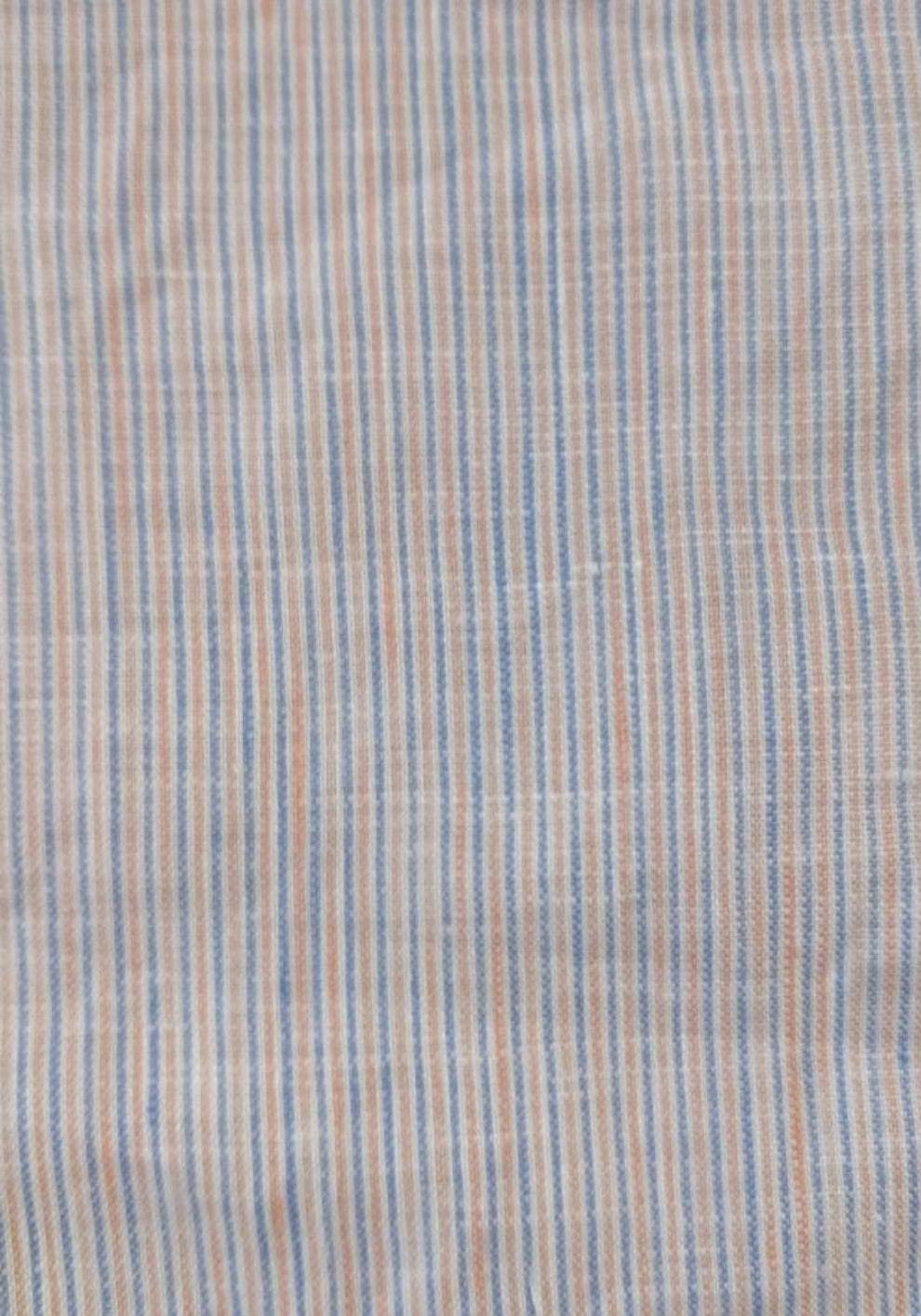 Pastel Blue Orange Pinstripes Linen Shirt