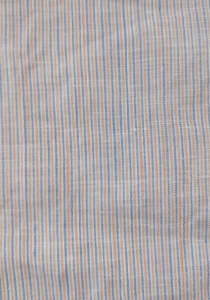 Pastel Blue Orange Pinstripes Linen Shirt