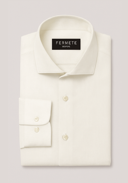 Pearl White Cotton Linen Shirt
