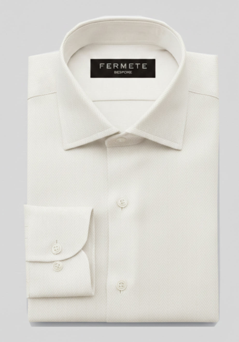 Pearl White Mini Herringbone Shirt