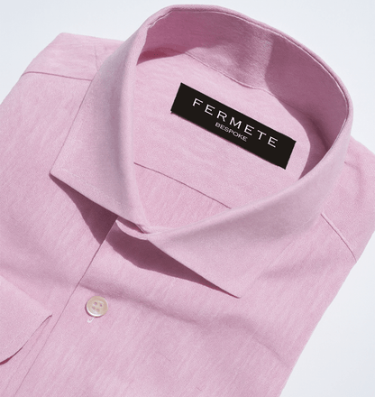 Pink Slub Cotton Linen Shirt