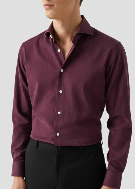 Plum Corduroy Heavy-Weight Shirt - Extreme Collar