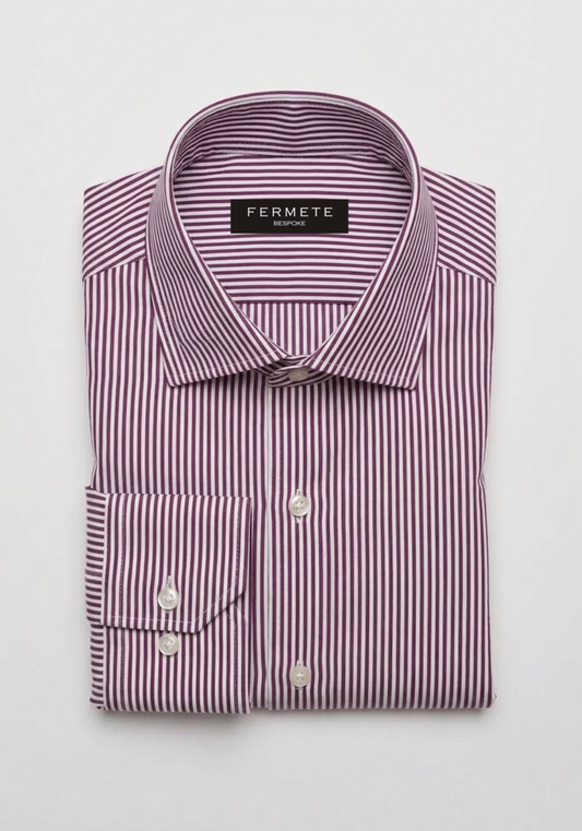 Plum Narrow Stripes Shirt