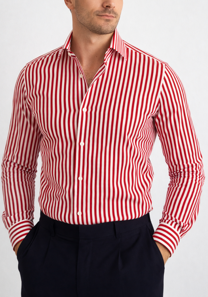Red Performance Stripes Shirt