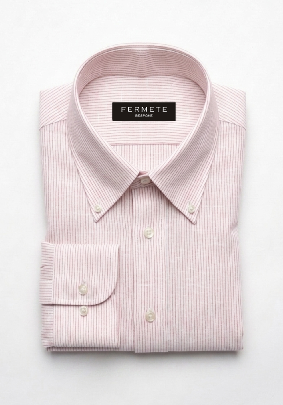 Red Pinstripes Linen Shirt