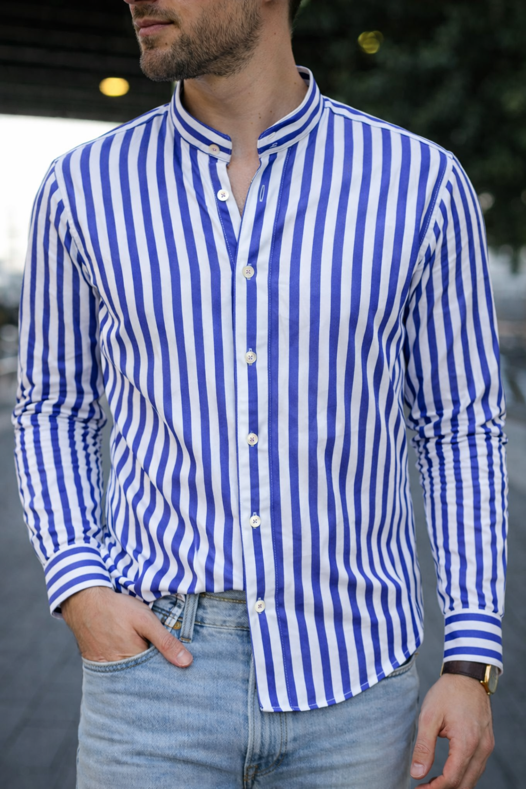 Royal Blue Bengal Striped Shirt