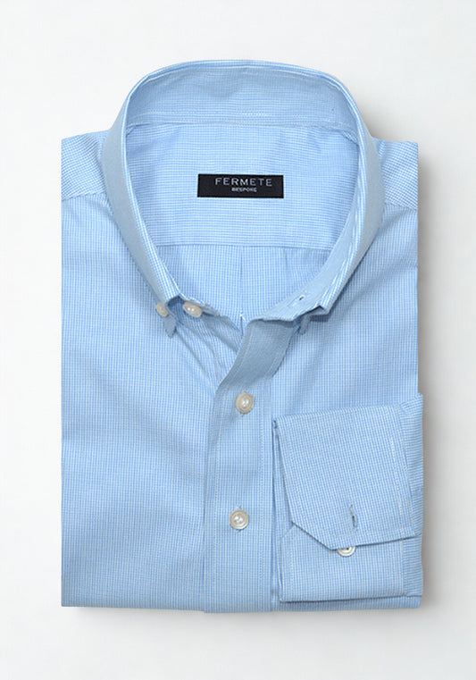 Sky Blue Micro Stars Structured Shirt