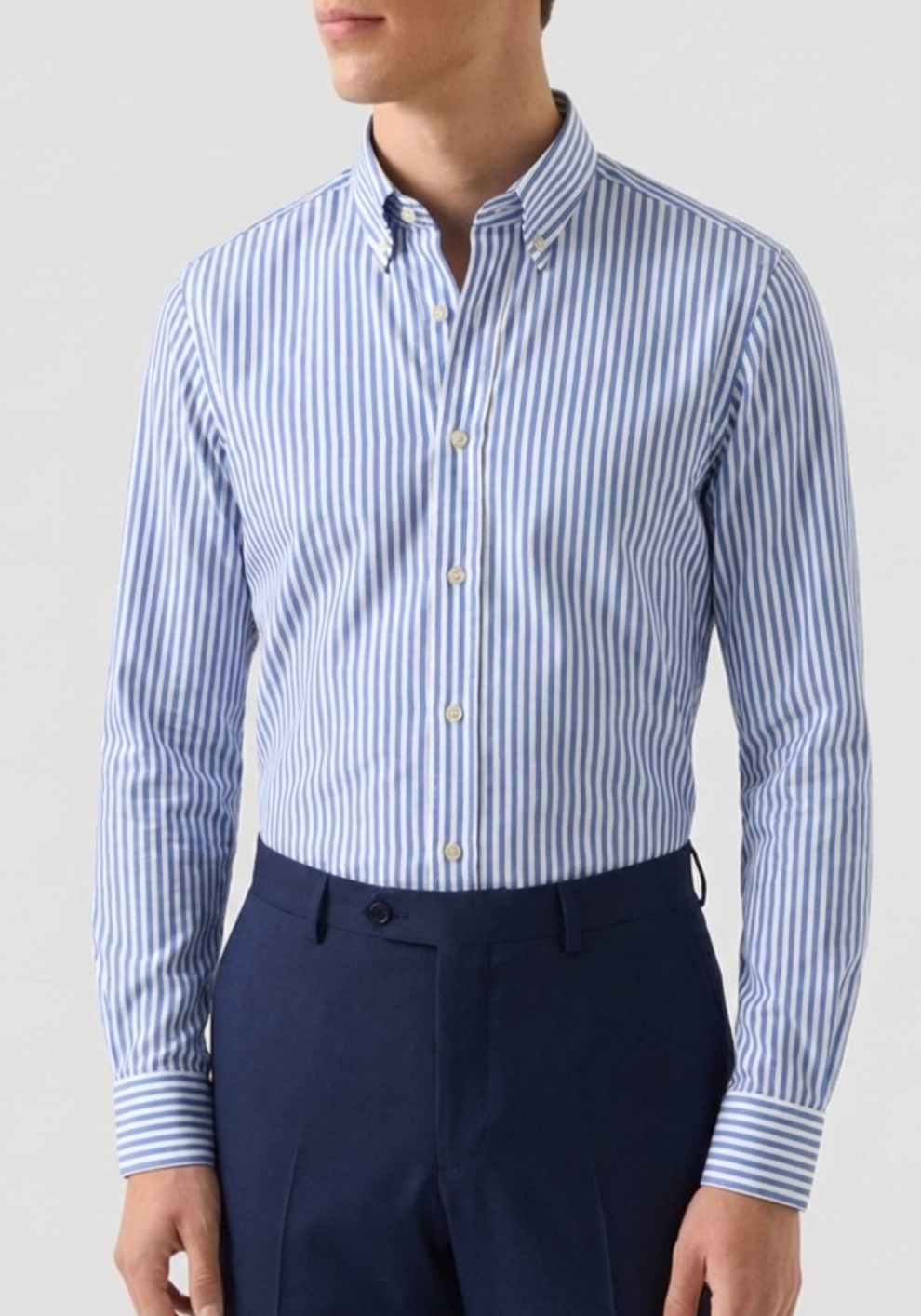 Sky Blue Stripes Shirt - Easy Iron