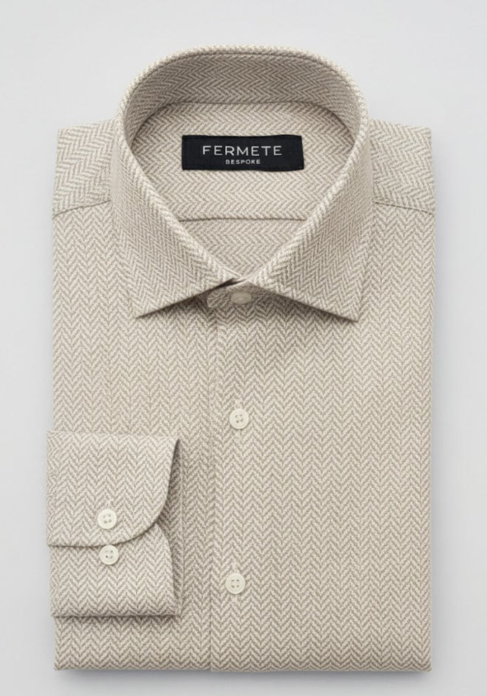 Soft Beige Mini Herringbone Winter Flannel