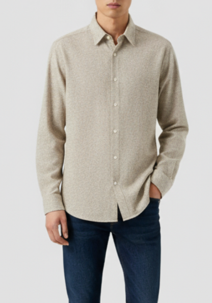 Soft Beige Mini Herringbone Winter Flannel