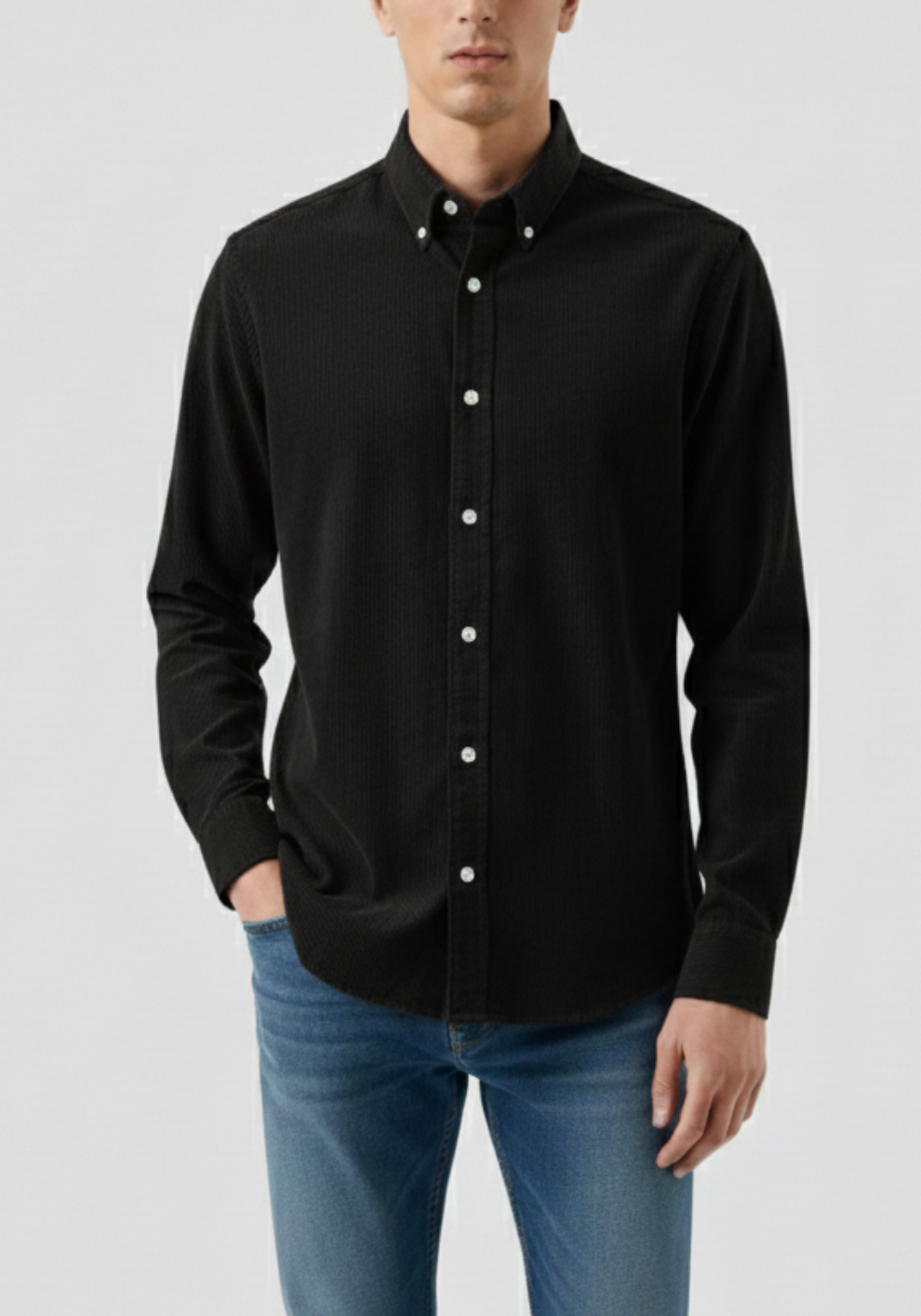 Soft Black Corduroy Shirt