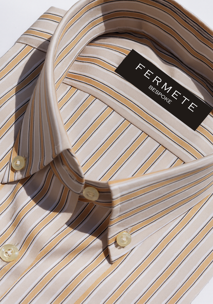 Soft Golden On Tan Stripes Shirt