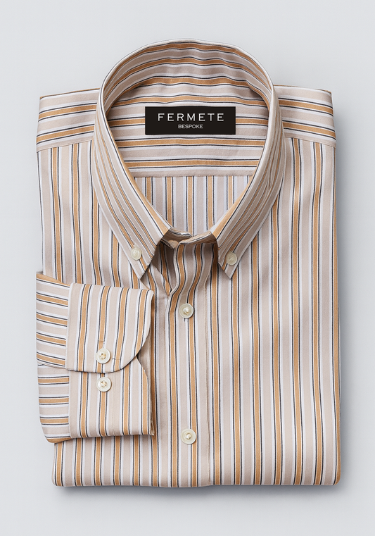 Soft Golden On Tan Stripes Shirt