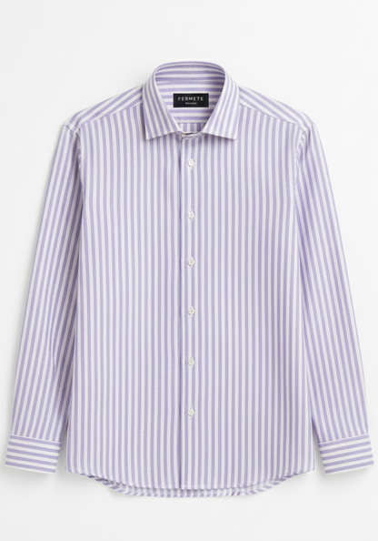 Soft Lavender Royal Oxford Bengal Stripes Shirt